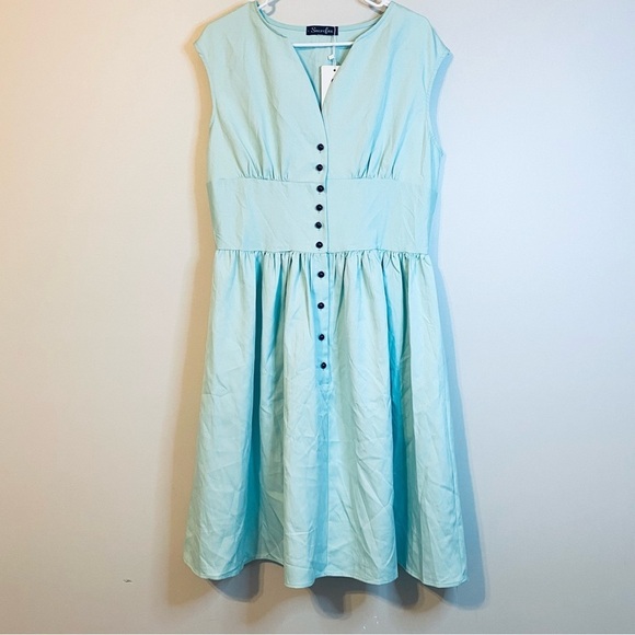 Sucrefas Dresses & Skirts - NWT Retro Vintage Inspired Chic Mint Green Sleeveless Midi Dress